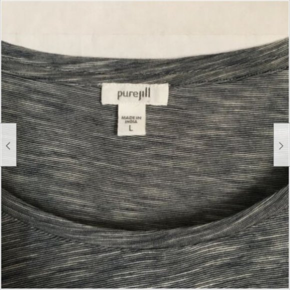 Pure Jill Tee Shirt Dress Elbow Sleeve Scoop Neck Heathered Lightweight Cotton - Picture 3 of 6